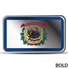 1 oz West Virginia State Flag Silver Bar (Colored)