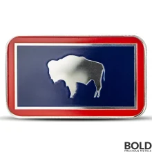 1 oz Wyoming State Flag Silver Bar (Colored)