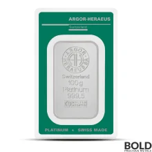 100 Gram Argor Heraeus Platinum Bar