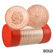 2 oz Aztec Calendar Copper Round - Tube of 25