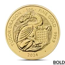 2024 1 oz British Tudor Beasts: Dragon Gold Coin (BU)