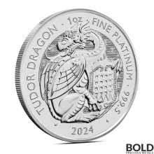 2024 1 oz British Tudor Beasts: Dragon Platinum Coin (BU)