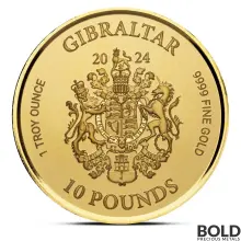 2024 1 oz Gibraltar Lady Justice Gold Coin (BU)