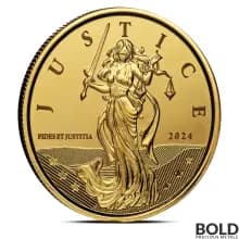 2024 1 oz Gibraltar Lady Justice Gold Coin (BU)