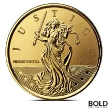 2024 1 oz Gibraltar Lady Justice Gold Coin (BU)
