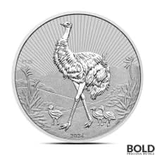 2024 10 oz Perth Piedfort: Next Generation Mother & Baby Emu Silver Coin (BU)