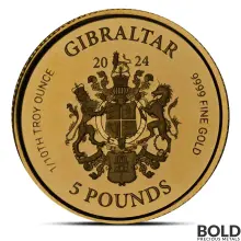 2024 1/10 oz Gibraltar Lady Justice Gold Coin (BU)