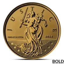 2024 1/10 oz Gibraltar Lady Justice Gold Coin (BU)