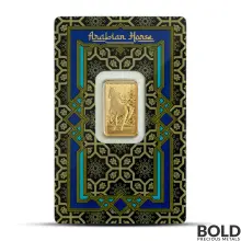 5 Gram PAMP Arabian Horse with Pendant Frame Gold Bar