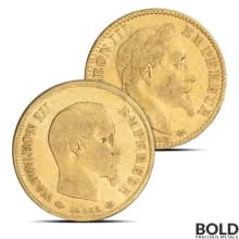 10 Franc French Napoleon III Gold Coin (Avg. Circ)
