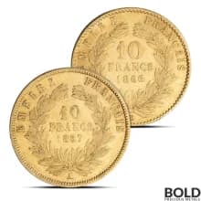 10 Franc French Napoleon III Gold Coin (Avg. Circ)