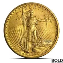 $20 Saint Gaudens Gold Double Eagle Coin (VF, Random)