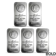 Highland Mint 5 oz Morgan Silver Bar - Lot of 5