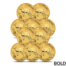 Lot of 10 - 2024 1 oz Perth Kangaroo Gold Coin (BU)