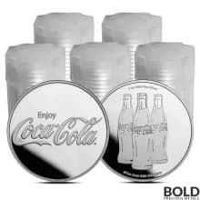 Lot of 100 - 1 oz Coca Cola Silver Round .999 Fine (5 Tube of 20)