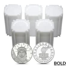 Lot of 100 - 1 oz SilverTowne Lady Liberty Silver Round - 5 Tubes of 20