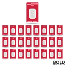 Lot of 25 - 10 Gram Argor Heraeus Silver Bars