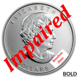 Silver 1 oz Canada Maple Leaf Random Date *Spotted