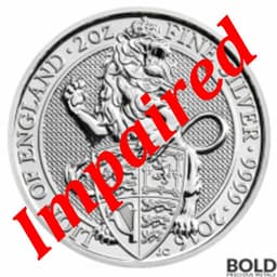 2016 Silver GB Queen's Beasts (The Lion) - 2 oz *IMPAIRED
