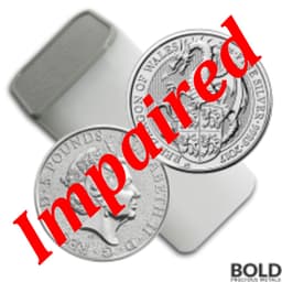 2017 Silver Britain Queen's Beasts Red Dragon 2 oz *IMPAIRED