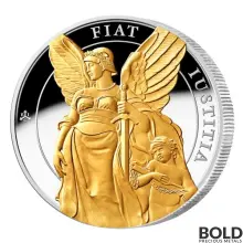 2022 St Helena Queen's Virtues: Justice 1 oz Silver Gilded Proof