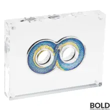 2022 Perth Figure Eight: Snake Ouroboros 2 oz Silver Color Antiqued