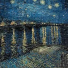 2022 Silver 2 oz Chad Van Gogh: Starry Night Over the Rhone Colored HR Coin (Bi-Metal)