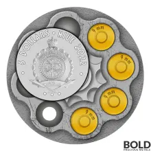 2022 Silver 2 oz Niue Gangsters John Dillinger Antiqued Ultra High Relief