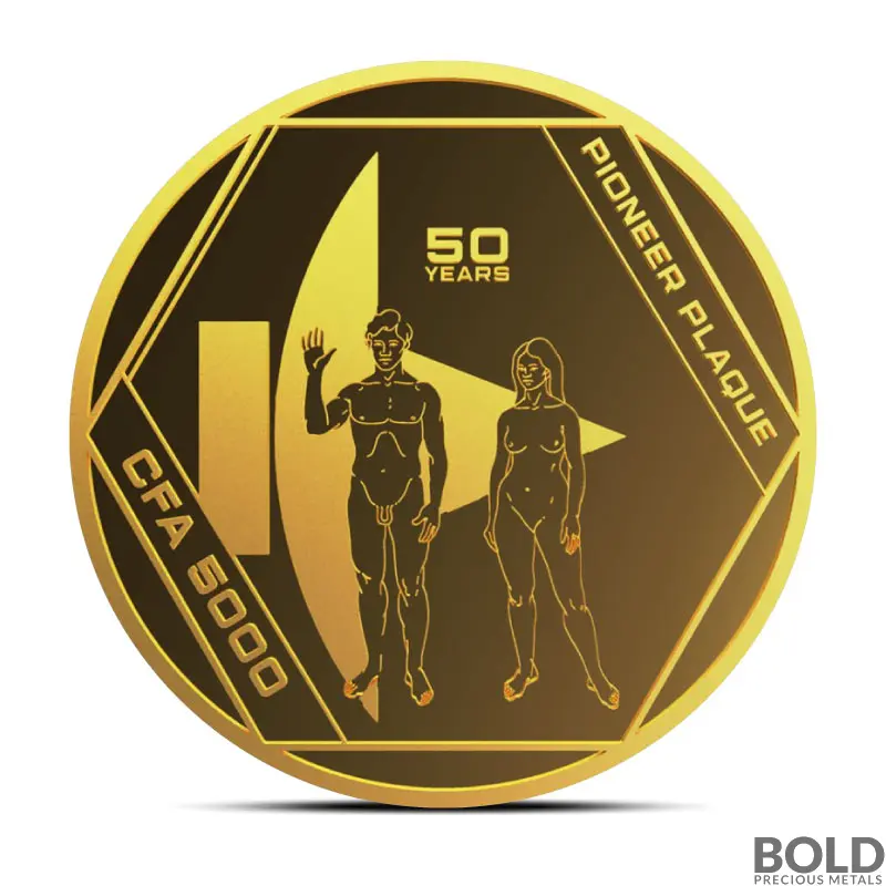 2022 1/10 oz Chad Pioneer Plaque Gold Coin (Proof-like)