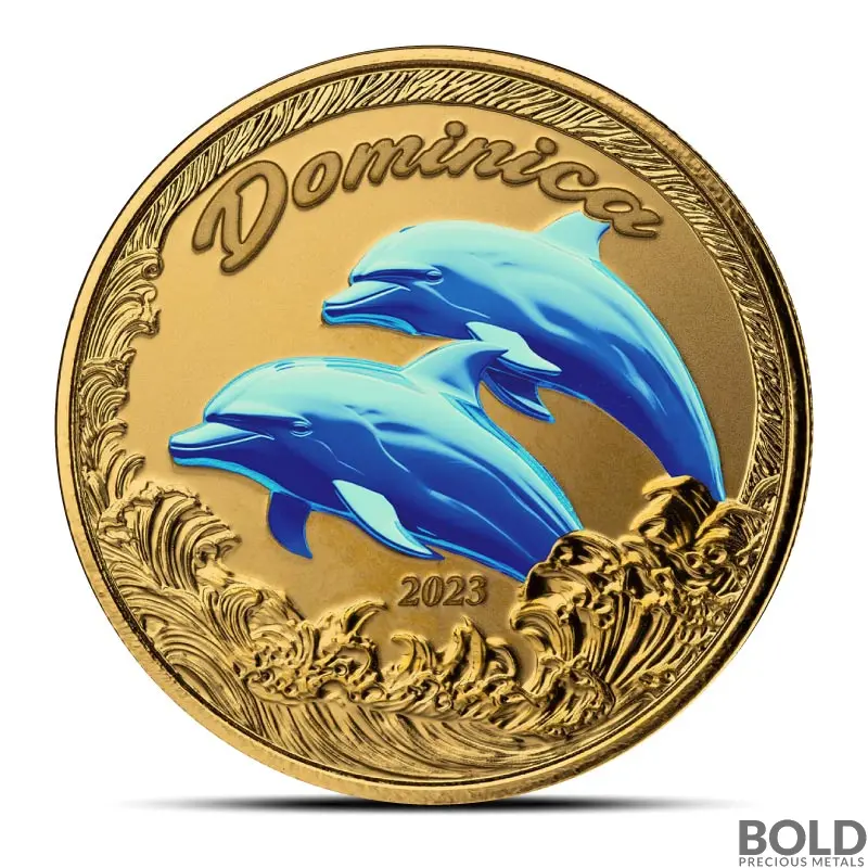2022 Gold 1 oz EC8 Dominica Mountain Chicken Coin Proof (Colored)