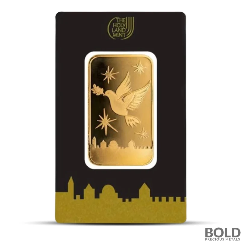 1 oz Holy Land Mint Dove of Peace Gold Bar