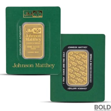 1 oz Johnson Matthey Gold Bar