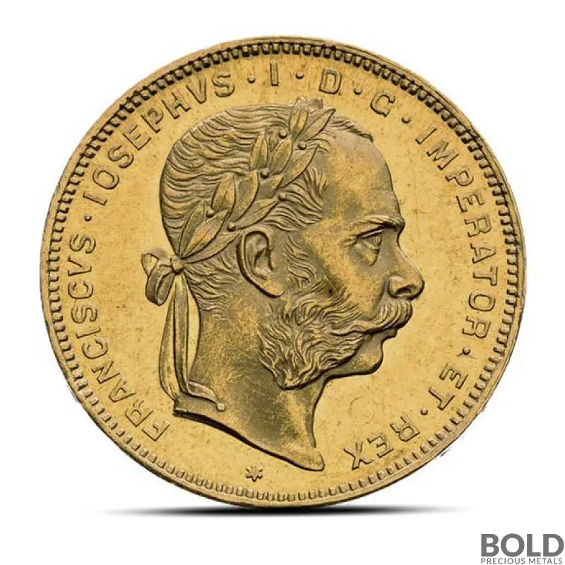 20 Francs / 8 Florin Austrian Gold Coin (Avg. Circulated)