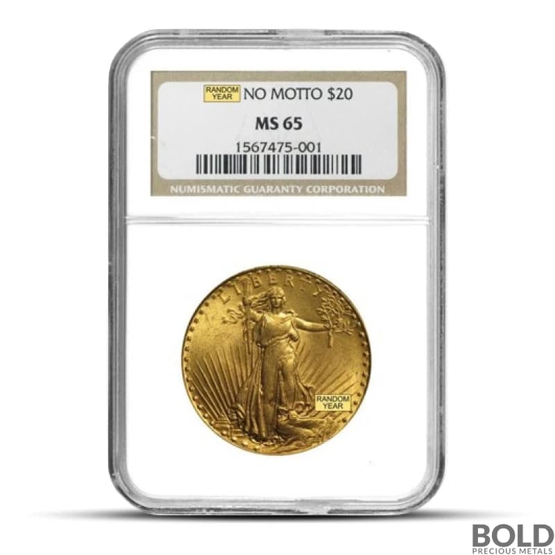 $20 Saint Gaudens Gold Coin (MS65, NGC or PCGS)