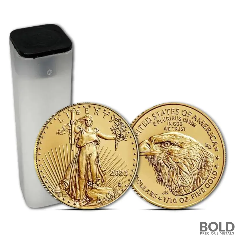 2023 1/10 oz American Gold Eagle Tube (50 Coins, BU)