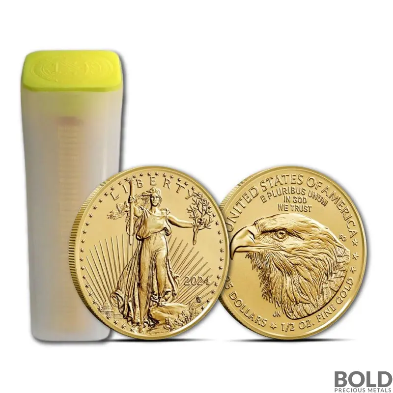 2024 1/2 oz American Gold Eagle Tube (40 Coins, BU)