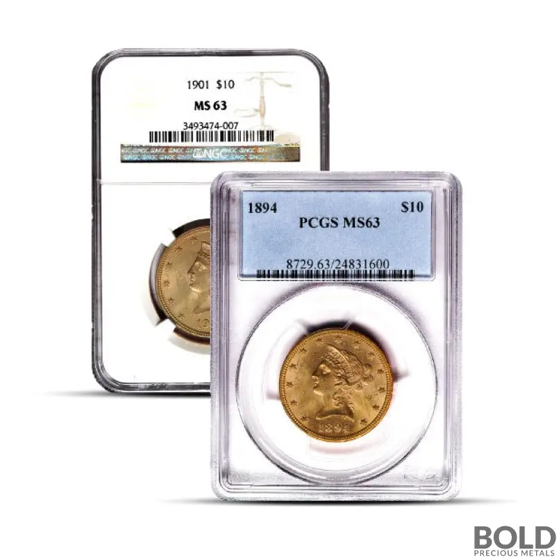$10 Liberty Gold Eagle Coin (MS63, NGC or PCGS)