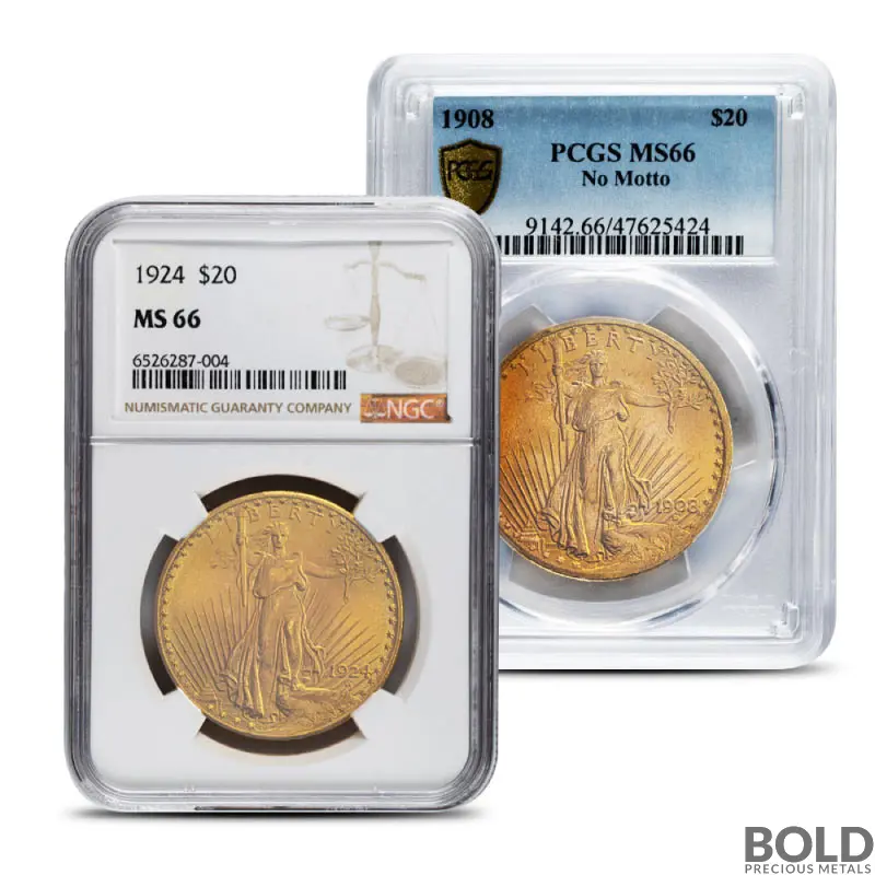 $20 Saint Gaudens Gold Coin (MS66, NGC or PCGS)