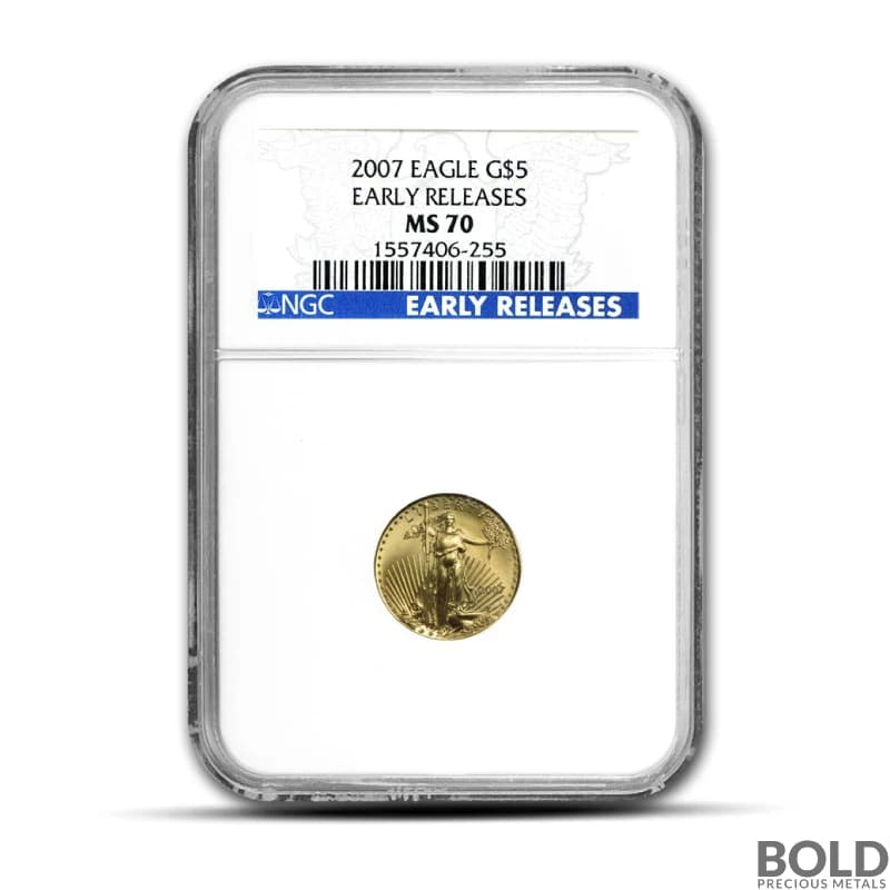 1/10 oz America Eagle MS70 NGC Gold Coin (Early Releases)