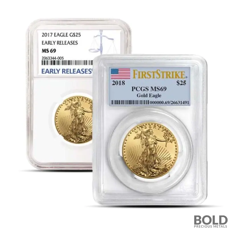 1/2 oz America Gold Eagle MS69 Coin (Random, NGC)