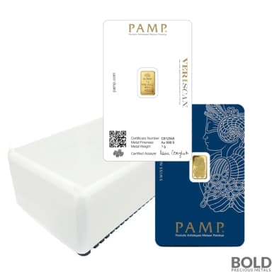 1 Gram PAMP Gold Bar 999.9 Fine - Box of 25