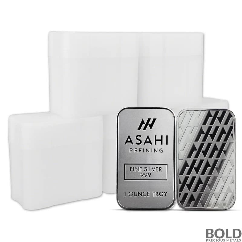1 oz Asahi Silver Bar - 100 Pieces - 5 Tubes of 20