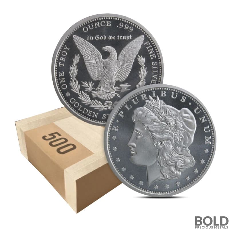 1 oz GSM Morgan Silver Round .999 Fine - Box of 500