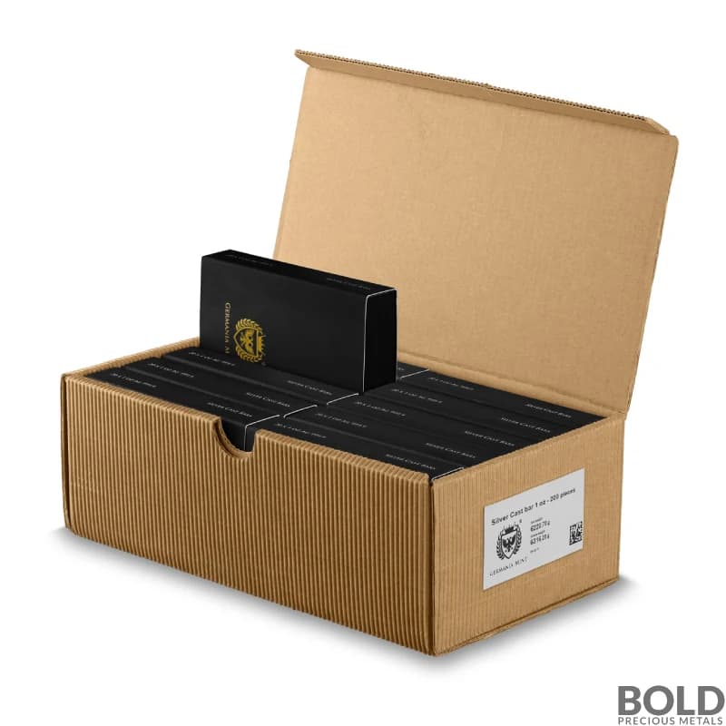 1 oz Germania Mint Silver Cast Bar - 200 Pieces Box