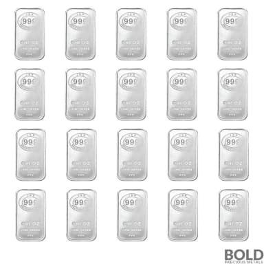 1 oz JBR Silver Bar (Lot of 20)