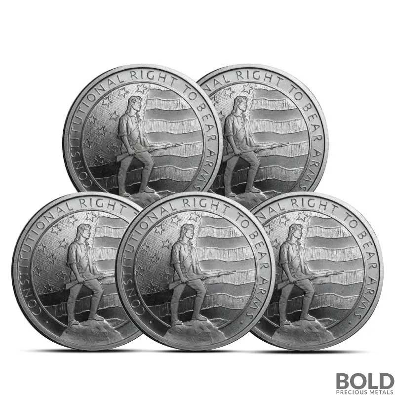 1 oz Second Amendment Silver Round (Lot of 5)