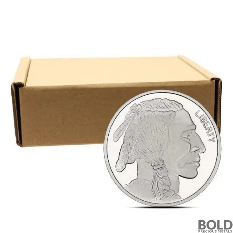 1 oz Silver Buffalo Monster Box (500 Rounds, BU)