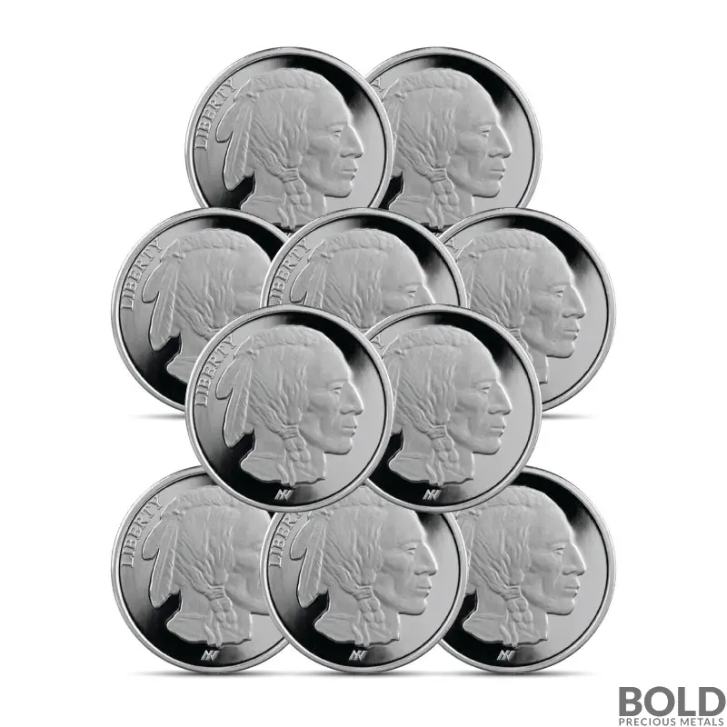 1 oz Asahi Buffalo Design Silver Round Proof (Lot of 10)
