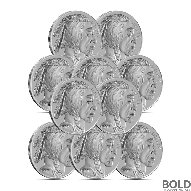 1 oz Sunshine Mint Buffalo Silver Round (Lot of 10)
