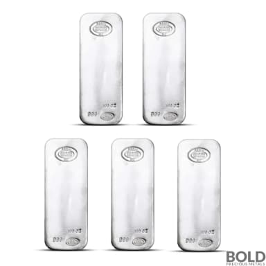 100 oz Asahi Silver Bar - Lot of 5 (Random)